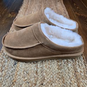 Dearfoams Men's Lith Moc Toe Clog Slippers Shearling Sz 11