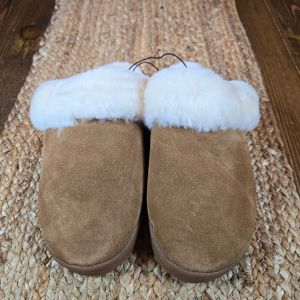 Dearfoams Women's Shearling Scuff Slippers Chestnut 11