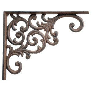 Wall Shelf Bracket Brown Cast Iron Brace Custom Shelves