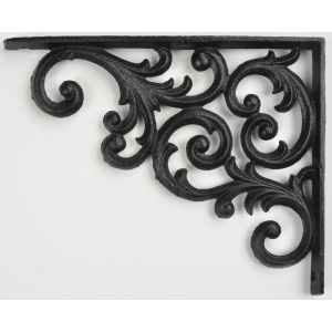 Wall Shelf Bracket Brace Black Cast Iron Scrolling Corbel Crafting Supplies