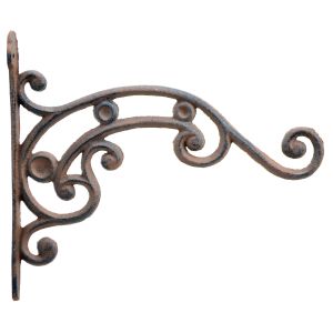 Plant Hanger Vine Brown Flower Basket Pot Hook Holder Decor Cast Iron 10.75" D