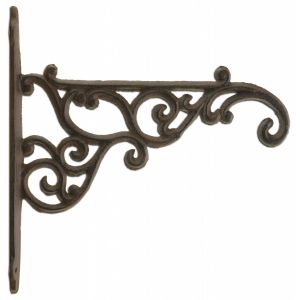 Decorative Plant Hanger Ornate Victorian Cast Iron Flower Basket Hook 8.375"