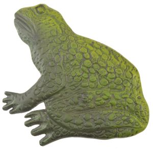 Decorative Sitting Green Frog Stepping Stone Cast Iron Yard Garden Outdoor Decor
