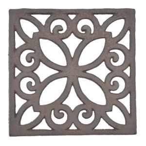 Decorative Trivet Square Cast Iron Hot Pad Kitchen Decor