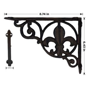 Fleur De Lis Wall Shelf Bracket Cast Iron Brace