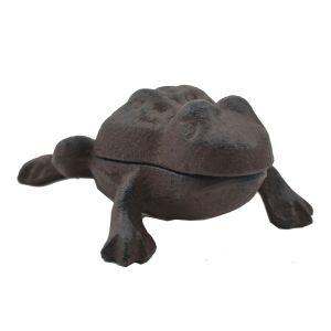Frog Hide A Key Box Distressed Brown Cast Iron Garden Outdoor Decoration Yard