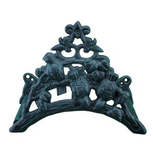 Garden Hose Holder Birds On Branch 9" Wide Verdigris Cast Iron Hose Hanger