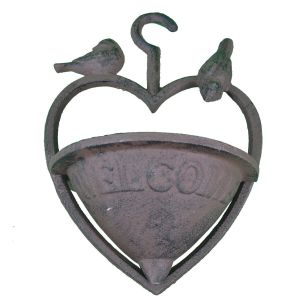 Hanging Heart Shaped Love Bird Feeder Or Bath 5.5" Wide