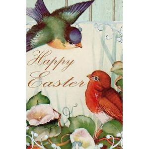 Happy Easter Spring Flowers Birds Garden Flag Emotes Double Sided Yard Banner