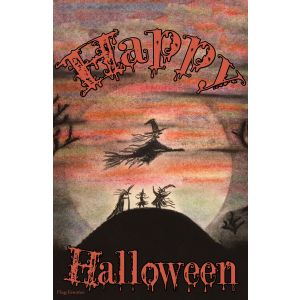 Happy Halloween Garden Flag Witches Trick Or Treat Double Sided Yard Banner