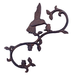 Hummingbird S Style Plant Hook Cast Iron Flower Basket Hanger 11.25"