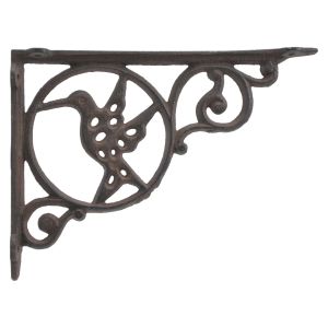 Hummingbird Wall Shelf Bracket Cast Iron Brace Crafting DIY Project 8.75" Deep