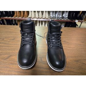 Men's Combat / Hiking Boots Forrest Black Size 9 High-Top Round Toe