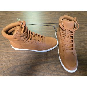 Men's Travis High Top Sneakers Cognac Brown Shoes Size 9.5 - 12