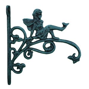 Pixie Fairy Cast Iron Plant Hanger Verdigirs 9" Deep
