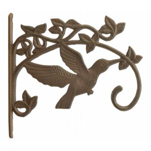 Plant Hanger Decorative Hummingbird Cast Iron Flower Basket Hook Large 11.25"