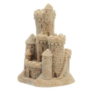 Real Sand Castle Figurine 007 3" Tall Collectible Beach Lake Home Decor
