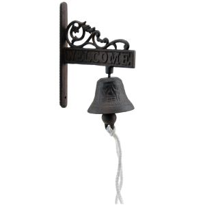Rustic Cast Iron Welcome Bell Vintage Wall Mount Doorbell Farmhouse Decor