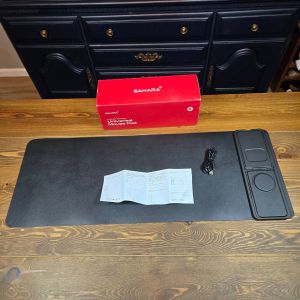 Sahara - Universal Mouse Pad with Wireless Charging Black Desk Mat 31.5 ix 12 in