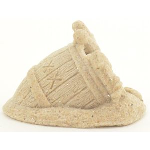 SAND-DECO Sand Sculpture Figurine Anchor & Barrel 2" Tall Collectible Beach
