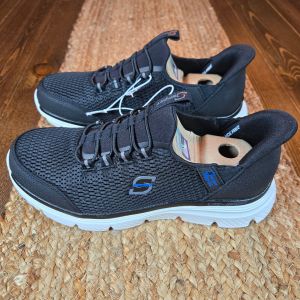 Skechers Men's Step-In Shoes Moralis Elastic Sneakers Memory Foam Insole