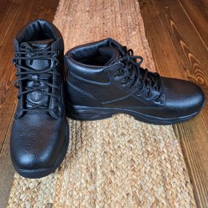 Skechers Steel Toe Men's Work Boots Laceup Footwear Memory Foam Insole Black
