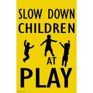 Slow Down Garden Flag Caution Children At Play Double Sided Yard Banner