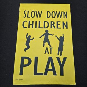 Slow Down Garden Flag Caution Children At Play Double Sided Yard Banner