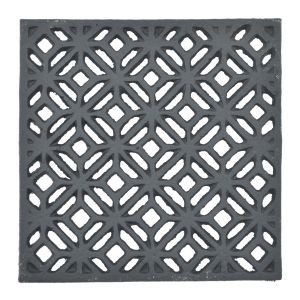 Square Trivet Black Cast Iron Decorative Ornate Diamond Hot Pad Decor 5.25" Wide
