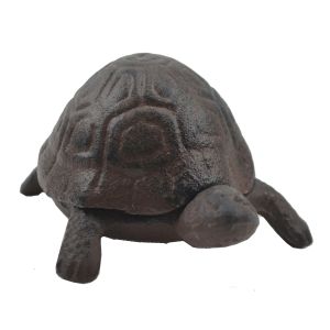 Turtle Hide A Key Box Distressed Brown Cast Iron Garden Decor Figure Figurine