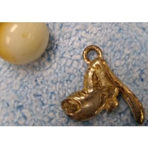 vintage Cracker Jack charm prize Silvery Plastic Pluto Disney