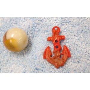 vintage Cracker Jack Gumball charm prize toy: Red Anchor