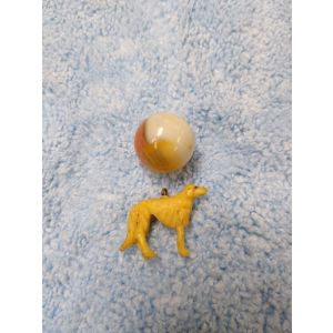 Vintage Cracker Jack Gumball prize charm celluloid Afghan Hound