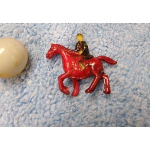 Vintage Cracker Jack Gumball prize charm Man on  Red Horse