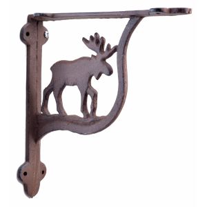 Wall Shelf Bracket - Moose Pattern - Cast Iron - 7.25"
