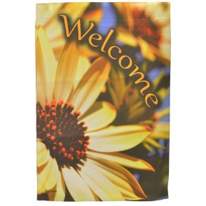Welcome Garden Flag Sunflower Floral Double Sided Yard Decor Banner