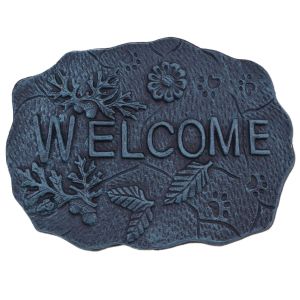 Welcome Stepping Stone Cast Iron Lawn Garden Decor - Flagstone Outdoor Accent