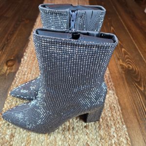 Women's Cassidy Rhinestone Ankle Boots Block Heel Bootie