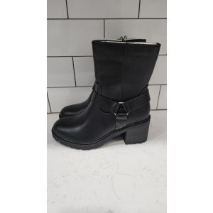 Womens Greyson Boots Bikercore Bootie Memory Foam Black