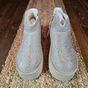 Women's Platform Booties with Memory Foam Insole Missy Beige