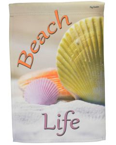 Beach Life Garden Flag Colorful Shells Double Sided Yard Banner Decor
