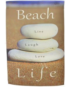 Beach Life Rocks Garden Flag Live Laugh Love Double Sided Yard Banner
