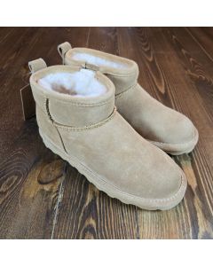 Bearpaw Retro Super Shorty Size 4 Youth Suede Wool Lined Boots Iced Coffee
