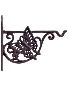 Butterfly Plant Hanger Bracket Flower Pot Basket Hook Decorative Cast Iron 7.75"