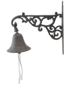 Cast Iron Dinner Bell Ornate Vine Doorbell Porch Deck Decor