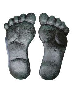 Cast Iron Footprint Stepping Stones - Garden Pathway Decor - Set of 2 Feet