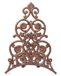 Cast Iron Garden Hose Holder Floral & Spade Pattern 13.25" Tall Outdoor Decor