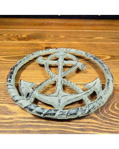 Cast Iron Nautical Anchor Trivet Hot Plate Rustic Coastal Kitchen Decor 7 in