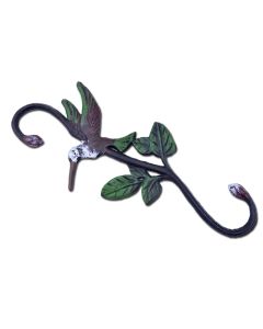 Cast Iron S Style Plant Hook Hummingbird flower basket hanger decor 11.75" L N