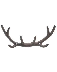 Cast Iron Wall Hook Rack Deer Antlers Hunting Cabin Decor